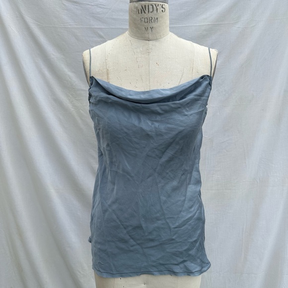 Lanvin Tops - Lanvin Slate Blue Draped Blouse